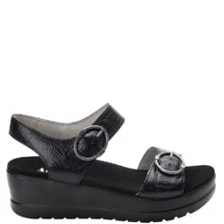 Alegria Women's Morgyn Flatform Wedge Sandals - Black -Fashion Shoes Store AAMOR 520 2