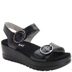 Alegria Women's Morgyn Flatform Wedge Sandals - Black -Fashion Shoes Store AAMOR 520 5