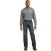 Ariat Men's FR M4 Low Rise Basic Boot Cut Jeans - Shale 2 Ariat Men's FR M4 Low Rise Basic Boot Cut Jeans - Shale -Fashion Shoes Store AR10012555