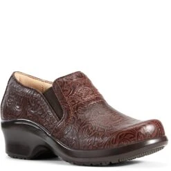 Ariat Women's Expert SD Safety Clogs - Tooled Brown