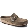 Birkenstock Women's Buckley Shearling Slip Ons - Gray Taupe -Fashion Shoes Store BK1019490