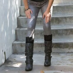 Darby Lacie Lace Boottights - Jet Black