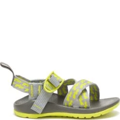 Chaco Kids Z1 Ecotread Sandals - Bolt Neon -Fashion Shoes Store CUJCH180351 2
