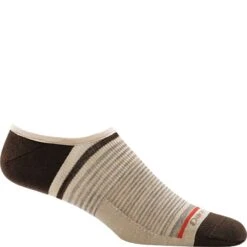 Darn Tough Men's Topless Stripe No Show Hidden Socks - Brown