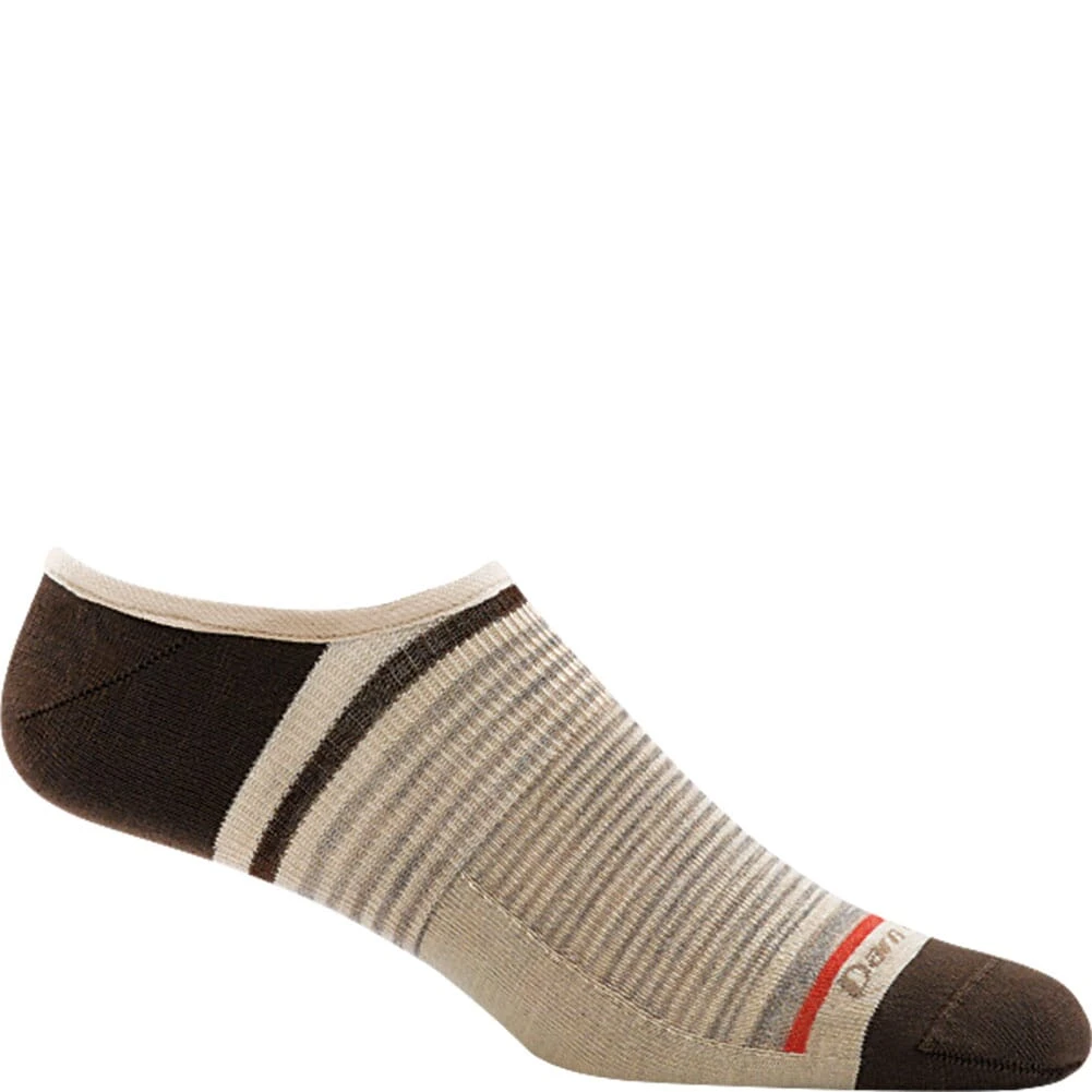 Darn Tough Men's Topless Stripe No Show Hidden Socks - Brown 3 Darn Tough Men's Topless Stripe No Show Hidden Socks - Brown