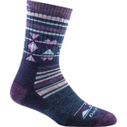 Darntough Women's Nobo Micro Crew Cushion Socks - Purple