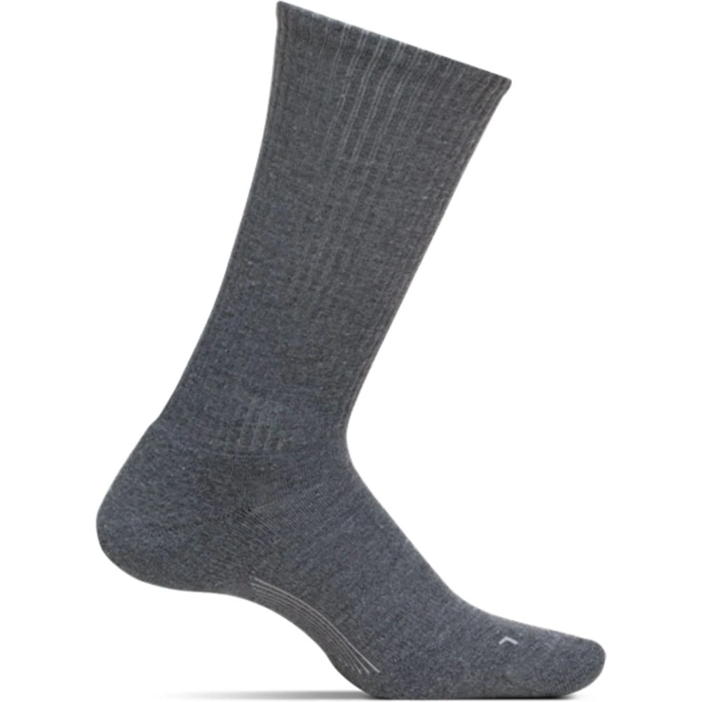 Feetures Men's Casual Rib Cushion Crew Socks - Gray 3 Feetures Men's Casual Rib Cushion Crew Socks - Gray