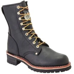 Georgia Men's Oil Tanned Safety Loggers - Black