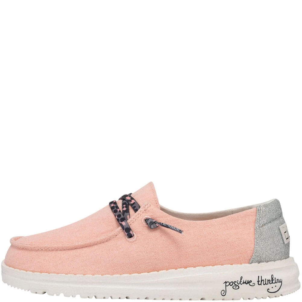 Hey Dude Kid's Wendy Casual Shoes - Rose Glitter 4 Hey Dude Kid's Wendy Casual Shoes - Rose Glitter - Image 2