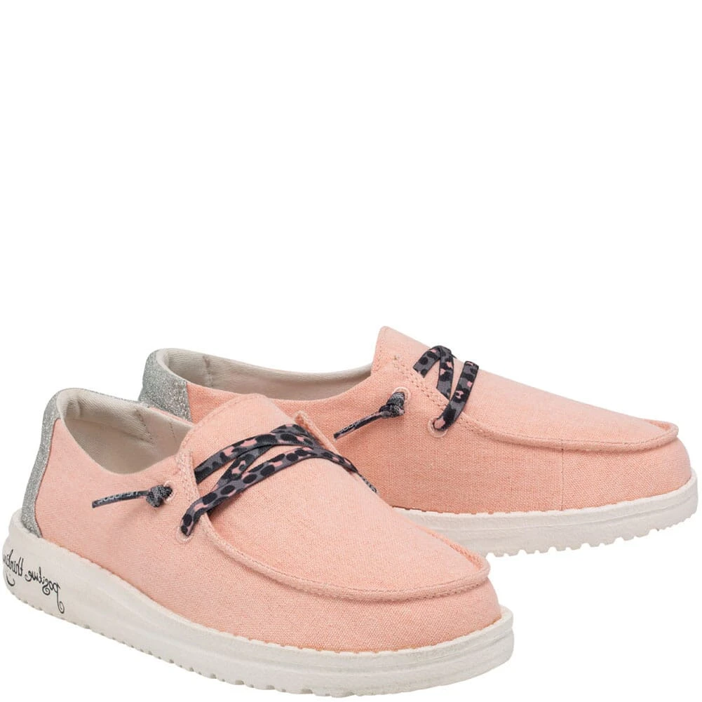 Hey Dude Kid's Wendy Casual Shoes - Rose Glitter 5 Hey Dude Kid's Wendy Casual Shoes - Rose Glitter - Image 3