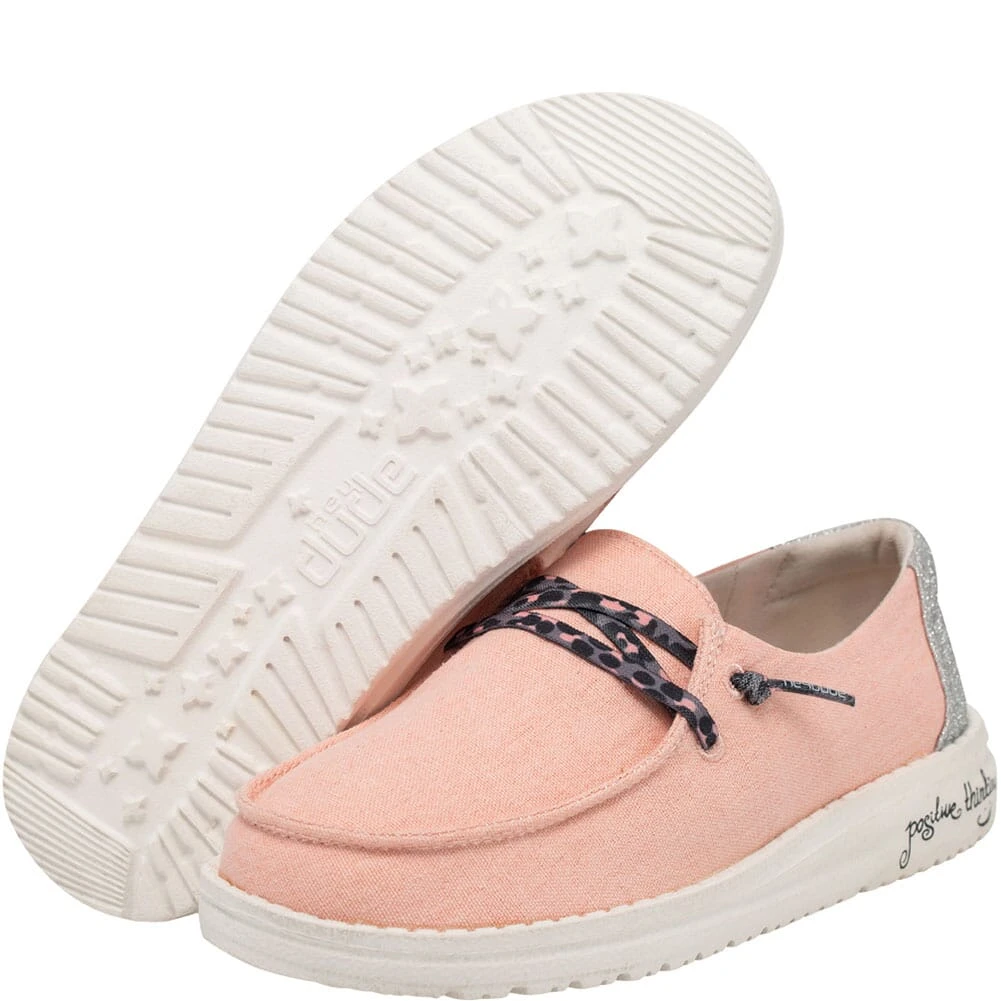 Hey Dude Kid's Wendy Casual Shoes - Rose Glitter 3 Hey Dude Kid's Wendy Casual Shoes - Rose Glitter