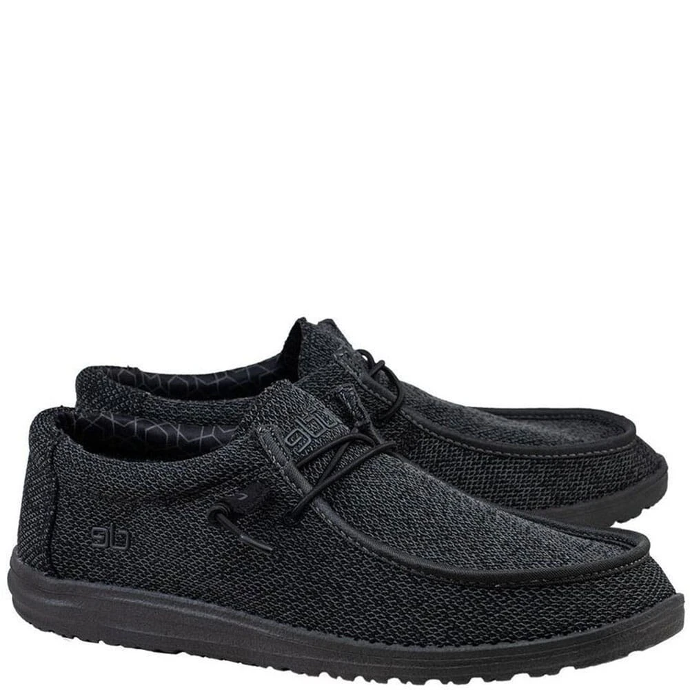 Hey Dude Men's Wally Sox Micro Casual Shoes - Black 7 Hey Dude Men's Wally Sox Micro Casual Shoes - Black - Image 5