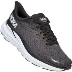 Hoka One One Women's Clifton 8 Athletic Shoes - Black/White -Fashion Shoes Store HK1119394 BWHT 5
