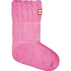 Hunter Women's Six-Stitch Cable Short Boot Socks - Pink