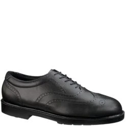 Hush Puppies By HyTest Men's Wing Tip Safety Shoes - Black