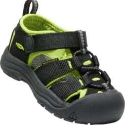 KEEN Kid's Newport H2 Sandals - Black/Lime Green -Fashion Shoes Store KE1021491 2