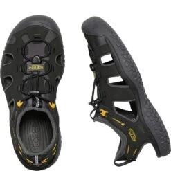 KEEN Men's SOLR Sandals - Black/Gold -Fashion Shoes Store KE1022246 2