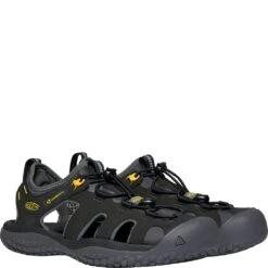 KEEN Men's SOLR Sandals - Black/Gold -Fashion Shoes Store KE1022246 4