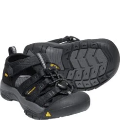 KEEN Kid's Newport H2 Sandals - Black/Keen Yellow -Fashion Shoes Store KE1022824 2
