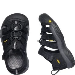 KEEN Kid's Newport H2 Sandals - Black/Keen Yellow -Fashion Shoes Store KE1022824 3