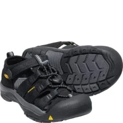 KEEN Youth Newport H2 Sandals - Black/Keen Yellow -Fashion Shoes Store KE1022838 2