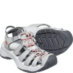 KEEN Women's Astoria West Sandals - Grey/Coral -Fashion Shoes Store KE1023589 2