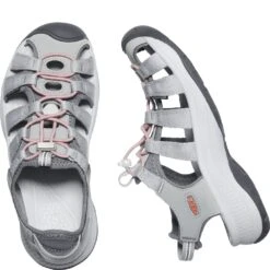 KEEN Women's Astoria West Sandals - Grey/Coral -Fashion Shoes Store KE1023589 4