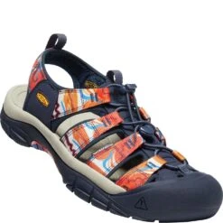 KEEN Men's Newport Retro Sandals - Groovy Orange/Navy -Fashion Shoes Store KE1026348 2