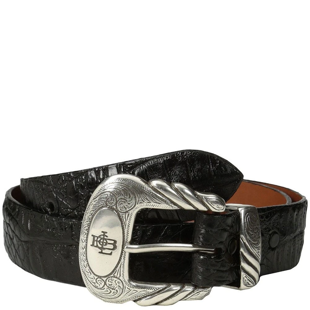 Lucchese Men's Caiman Leather Western Belt - Black 3 Lucchese Men's Caiman Leather Western Belt - Black