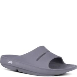 OOFOS Unisex OOAHH Slides - Slate -Fashion Shoes Store OF1100 SLATE 3