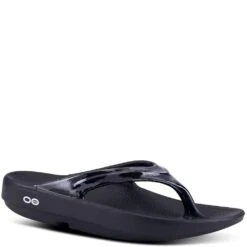 OOFOS Women's OOlala Limited Sandals - Black/Grey Camo -Fashion Shoes Store OF1403 BLKGYCM 4