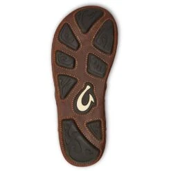 OluKai Olukia Men's Mekila Leather Beach Flip Flops - Natural