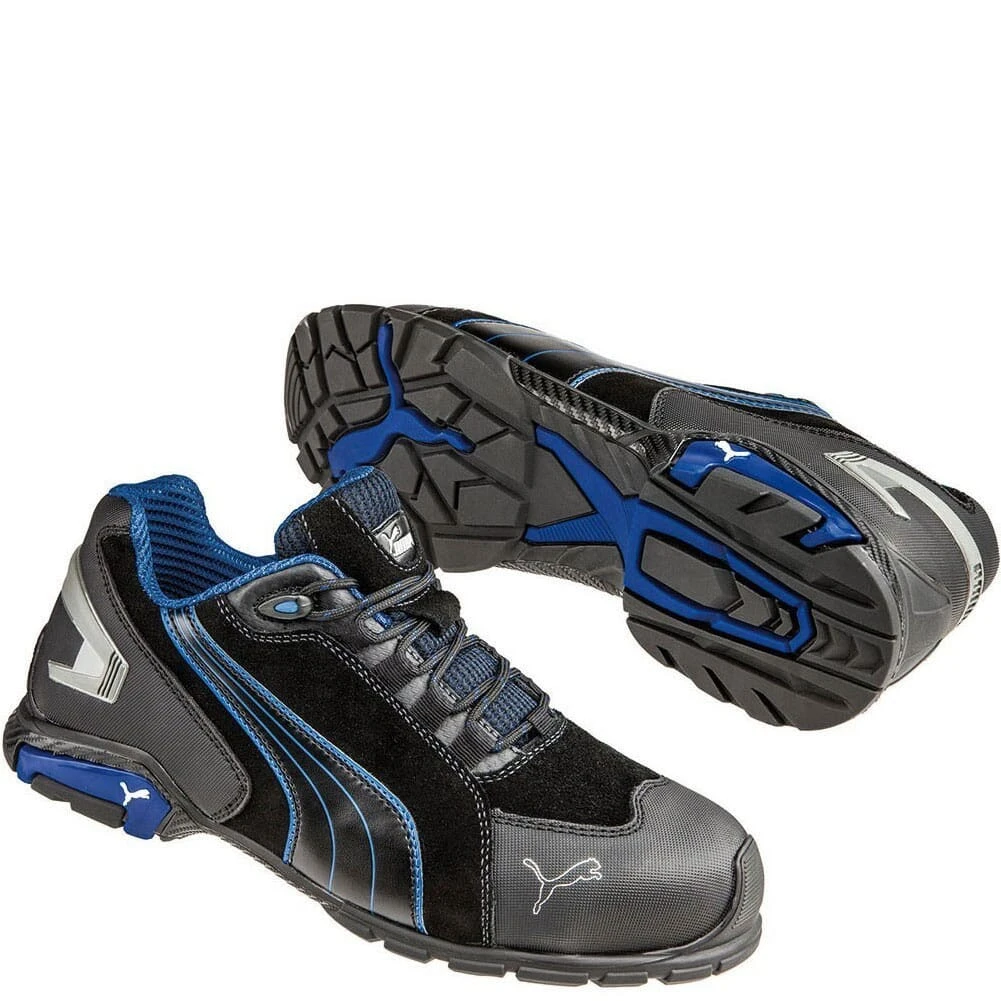 Puma Men's Rio Low Safety Shoes - Black/Blue 3 Puma Men's Rio Low Safety Shoes - Black/Blue