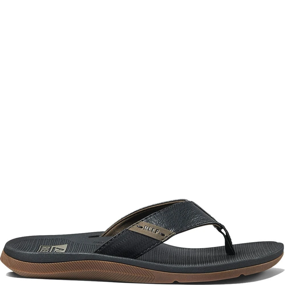 Reef Men's Santa Anna Flip Flops - Black 4 Reef Men's Santa Anna Flip Flops - Black - Image 2