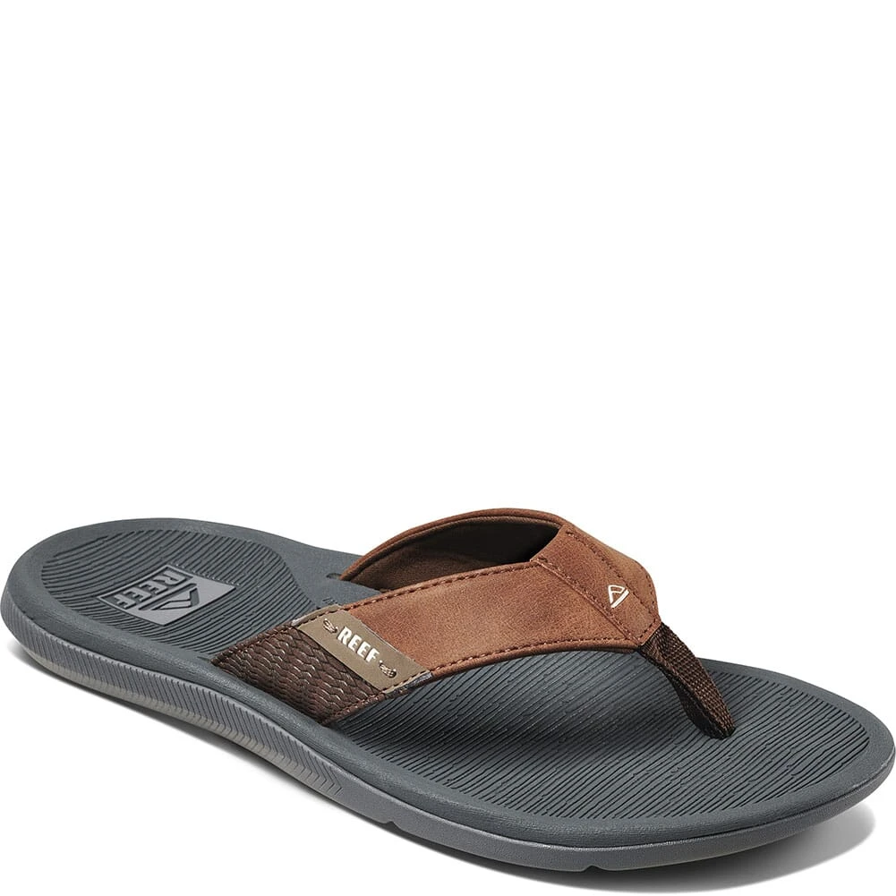 Reef Men's Santa Ana Flip Flops - Grey/Tan 3 Reef Men's Santa Ana Flip Flops - Grey/Tan