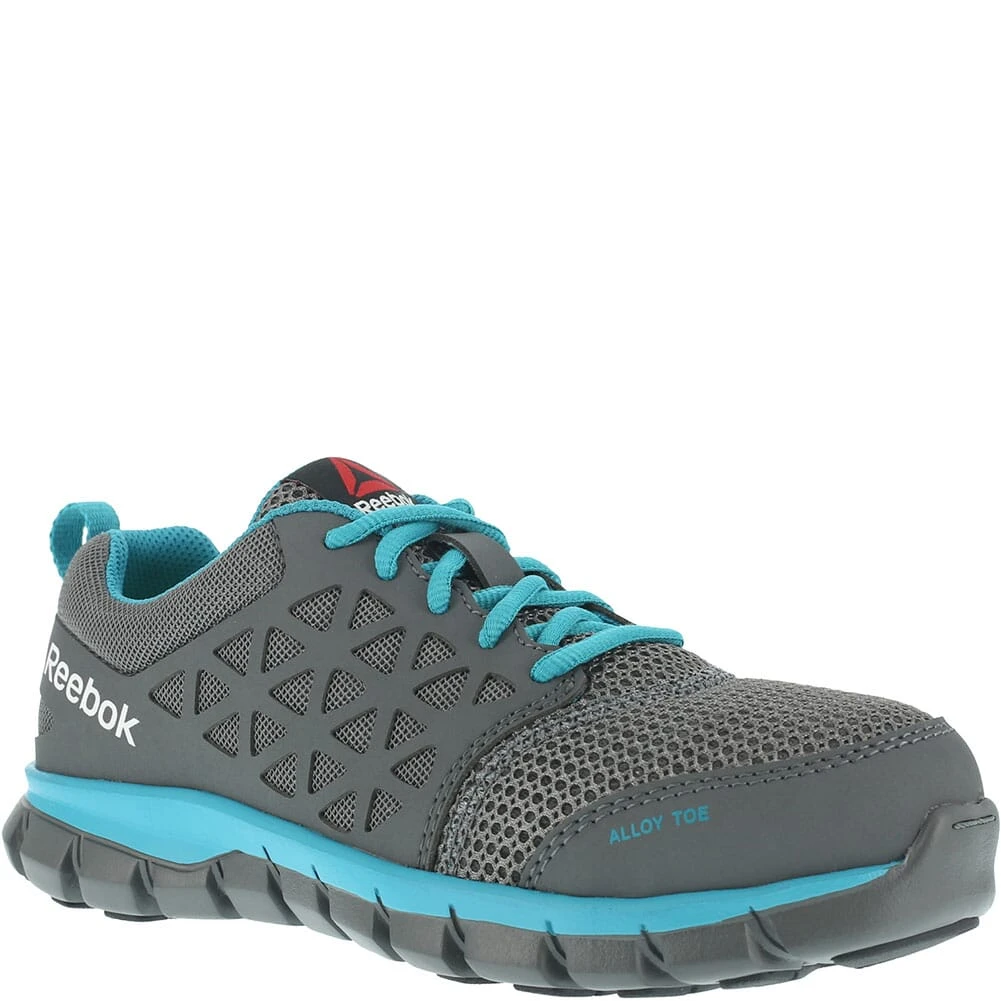 Reebok Women's Sublite Safety Shoes - Grey/Turquoise 3 Reebok Women's Sublite Safety Shoes - Grey/Turquoise
