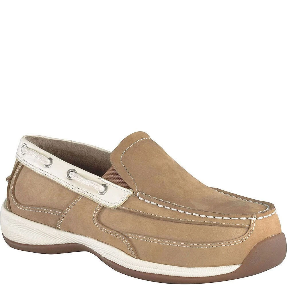 Rockport Works Women's Sailing Club Safety Shoes - Cream/Tan 3 Rockport Works Women's Sailing Club Safety Shoes - Cream/Tan