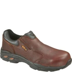 Thorogood Men's Plain Toe Slip-On Safety Shoes - Brown