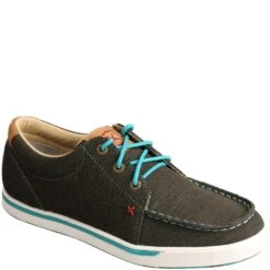 Twisted X Women's Kicks Casual Shoes - Charcoal/Turquoise -Fashion Shoes Store TXWCA0029 5
