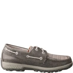 Twisted X Women's Driving Moc Boat Shoes - Grey/Light Grey -Fashion Shoes Store TXWXC0007 2