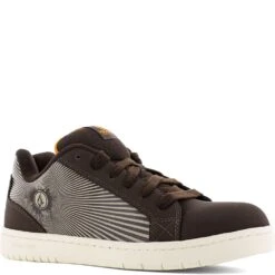 Volcom Men's Stone Op Art SR ESD Safety Shoes - Dark Brown/Khaki -Fashion Shoes Store VM30507 2